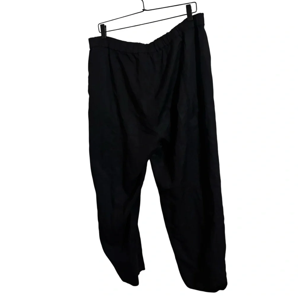 Eileen Fisher Black Tencel Lyocell Straight Leg Pants Large‎